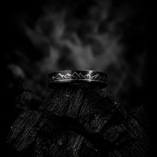4mm Matte Black Stainless Steel Ring