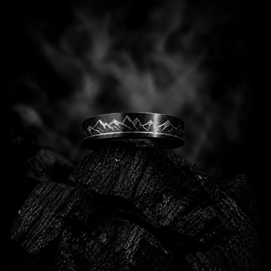 6mm Matte Black Stainless Steel Ring