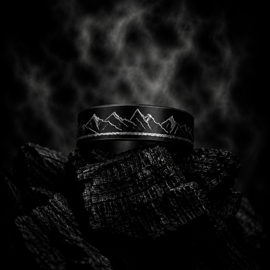 8mm Matte Black Stainless Steel Ring