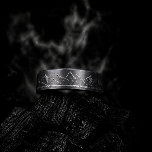 8mm Brushed Stainless Steel Ring