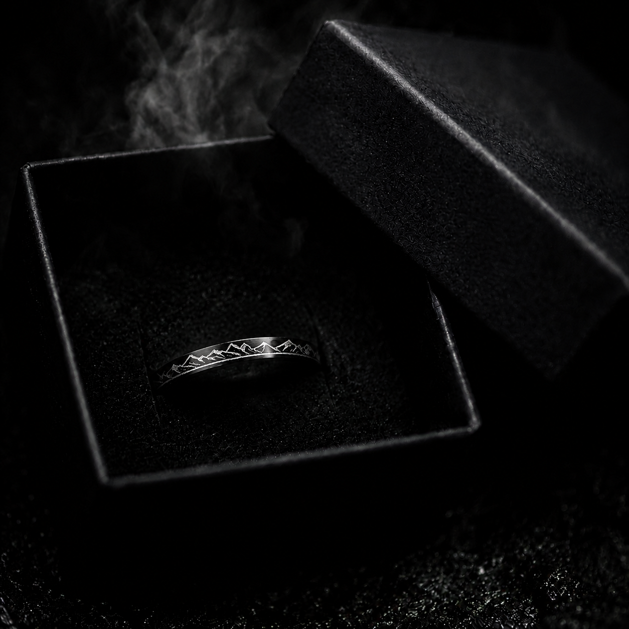 4mm Matte Black Ridgeline Ring