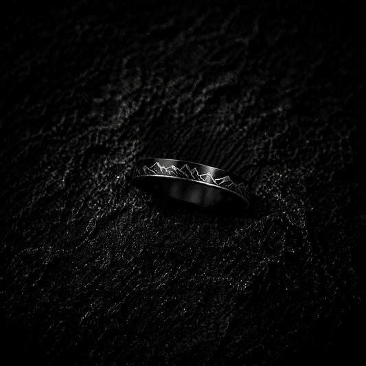 4mm Matte Black Ridgeline Ring