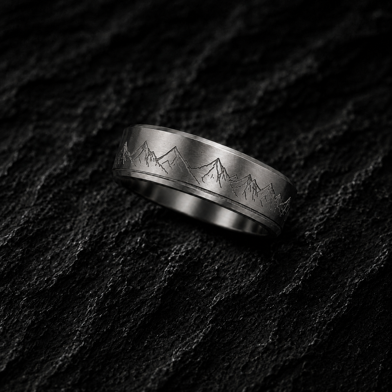 8mm Brushed Ridgeline Ring
