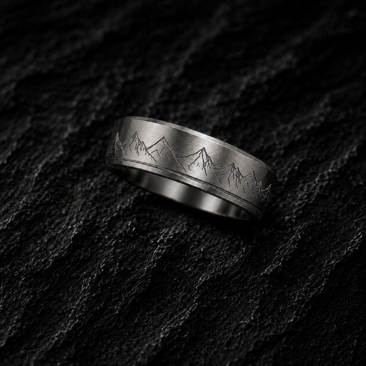 8mm Brushed Ridgeline Ring