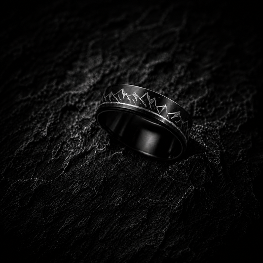 6mm Matte Black Ridgeline Ring