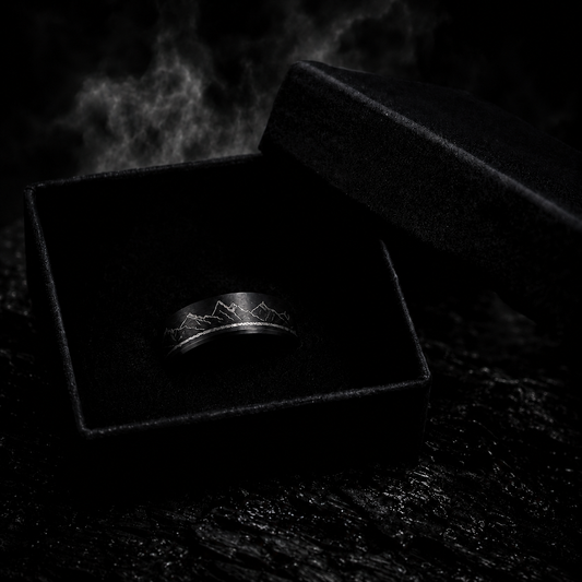 8mm Matte Black Stainless Steel Ring