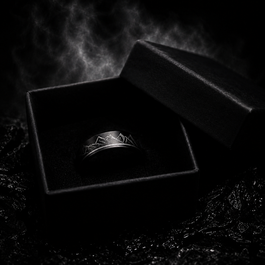 6mm Matte Black Stainless Steel Ring
