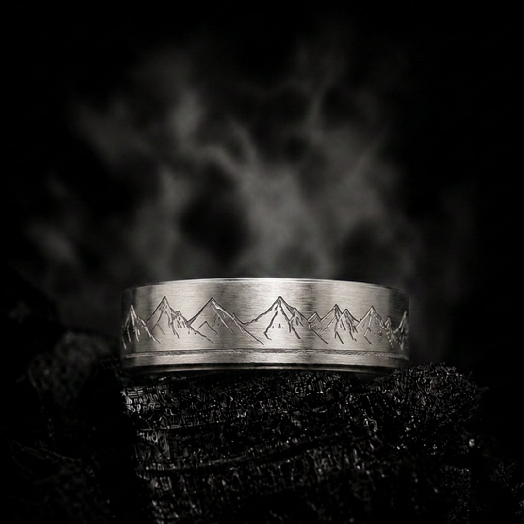 8mm Brushed Ridgeline Ring