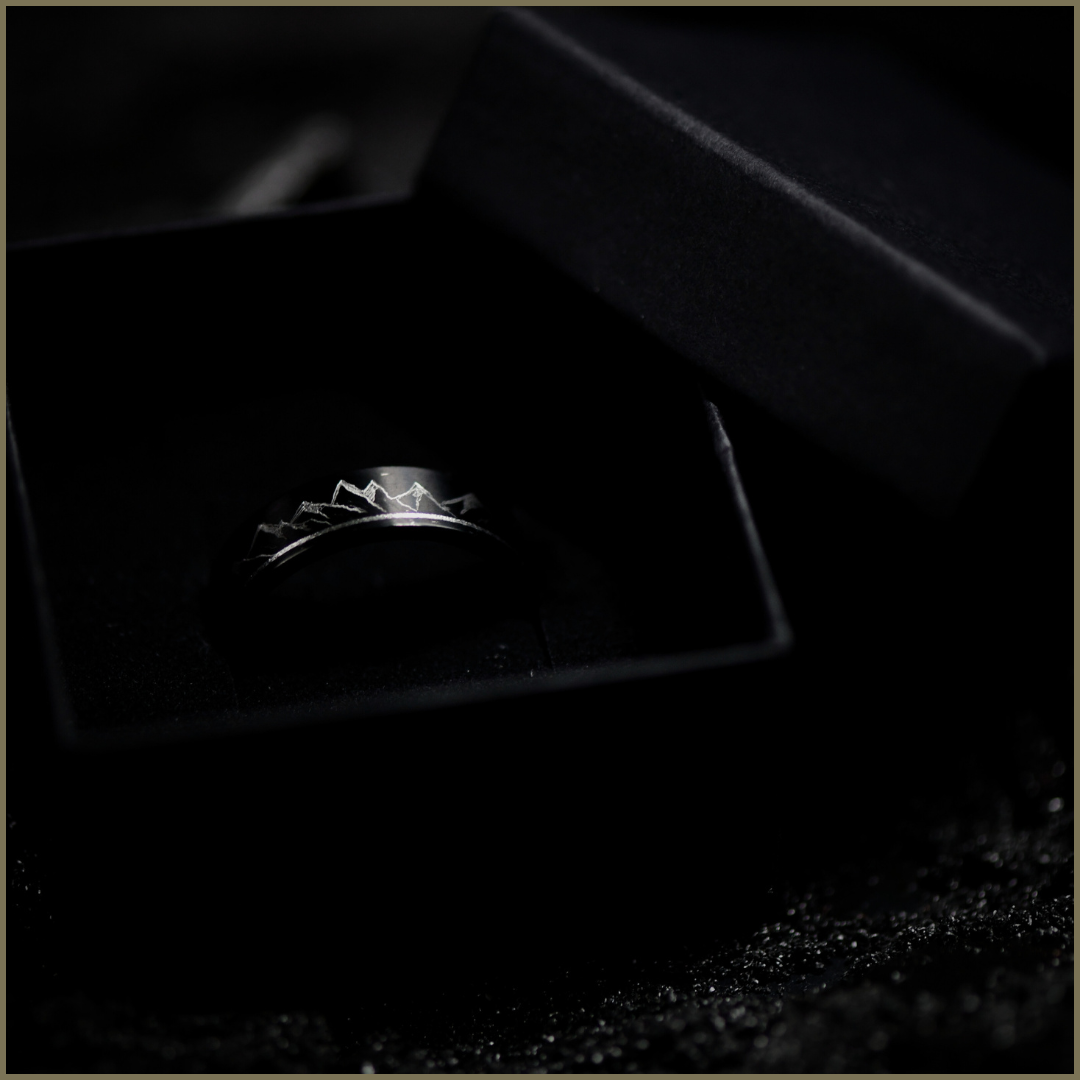 6mm Matte Black Stainless Steel Ring