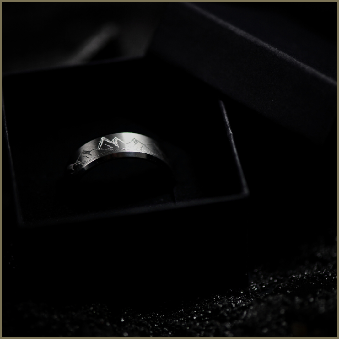 8mm Brushed Stainless Steel Ring