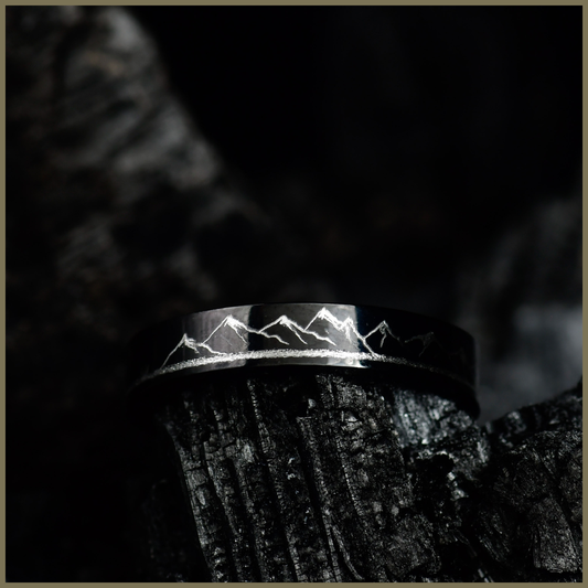 4mm Matte Black Stainless Steel Ring