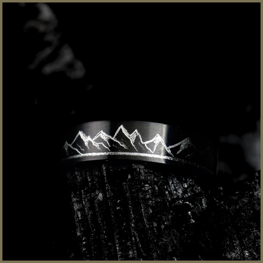 6mm Matte Black Stainless Steel Ring