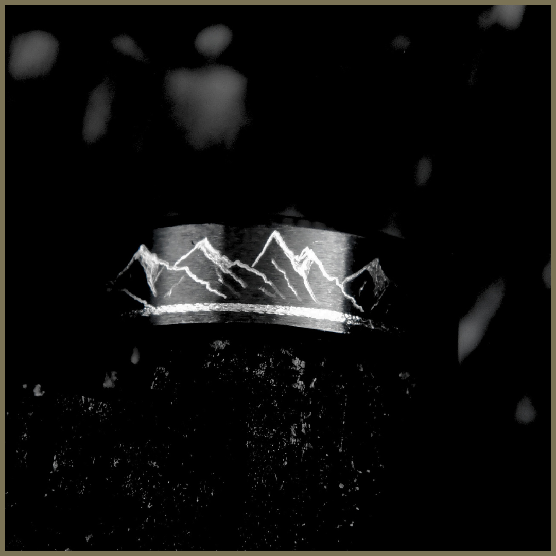 8mm Matte Black Stainless Steel Ring