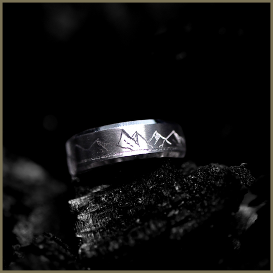 8mm Brushed Stainless Steel Ring